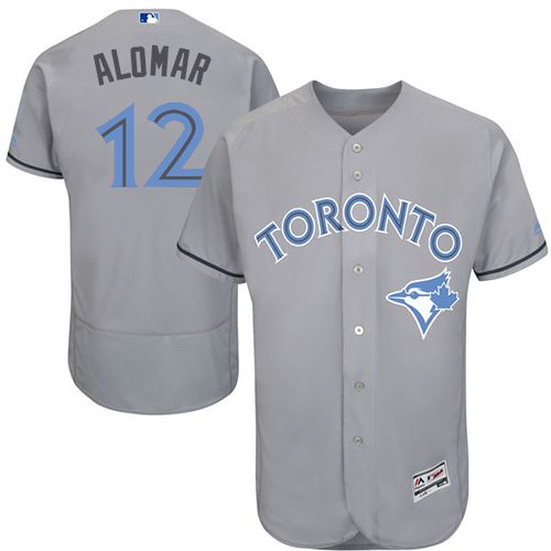 Blue Jays #12 Roberto Alomar Grey Flexbase Authentic Collection Father's Day Stitched MLB Jersey
